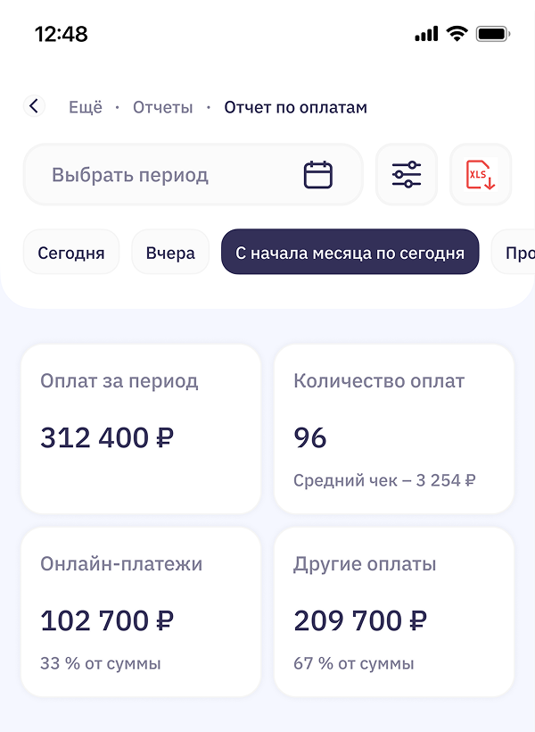 Отчеты в интерфейсе TNOTE
